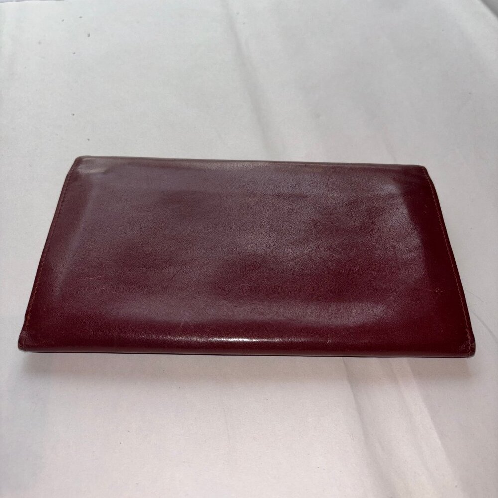 Red Leather Cartier Long Wallet